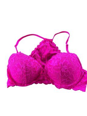 PINK Victoria's Secret Date Lace Racerback Front Clasp Bra Sz 36C Padded